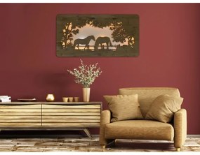 Li-Go 5012/B/4 - LED nástenná dekorácia LED/10W/5V 30000 mAh 120x60 cm dub