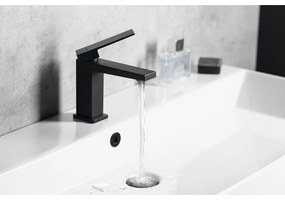 Matne čierna stojančeková umývadlová batéria Latus – Sapho