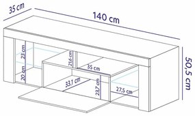 TV skrinka/stolík Bionca  (biela). Vlastná spoľahlivá doprava až k Vám domov. 1098598