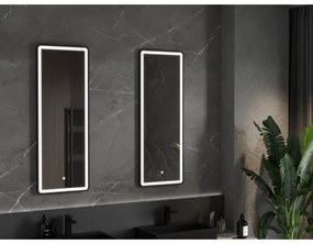 Mexen Coro, LED kúpeľňové zrkadlo s podsvietením a čiernym rámom 45x120 cm, 6000K, ochrana proti zahmlievaniu, 9817-045-120-611-70