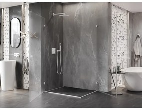 Mexen Lunar-B Duo, výklopný sprchový kút 90 x 75 cm, 8mm číre sklo, biely profil, 832-090L-075P-20-00