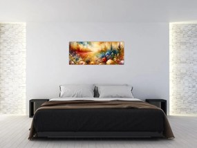 Obraz - Pestrofarebná lúka (120x50 cm)