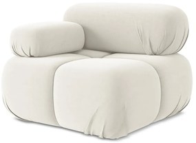 Biely zamatový modul pohovky (ľavý roh) Lokua – Makamii