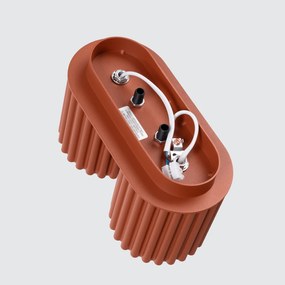 Stropné svietidlo Aura, 2x okrovo červené hliníkové tienidlo, (10 cm)