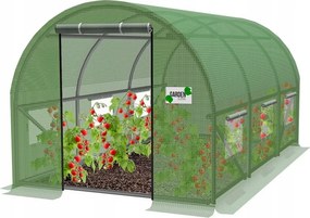 Garden Line 3-dielny zelený fóliový záhradný tunel 4 x 2,5 x 2 m