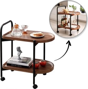 Dvojúrovňový mobilný konferenčný stolík na kolieskach