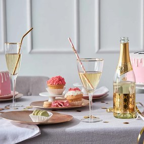 GOLDEN TWENTIES Poháre na víno so zlatým okrajom 280 ml