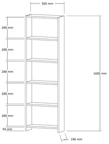 Regál Lavuto 1 (dub) . Vlastná spoľahlivá doprava až k Vám domov. 1092794