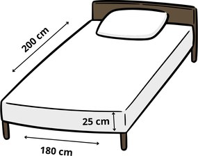 Lacná jersey napínacia plachta krémová 180×200 cm – 100 % bavlna, guma po obvode