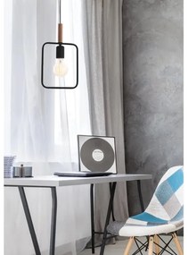 Luster na lanku FRAME 1xE27/60W/230V čierna