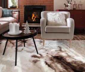 Dekoračný chlpatý vankúš Hunter 45x45 cm, biely