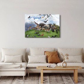 Obraz - Zvieratká na ostrove (90x60 cm)