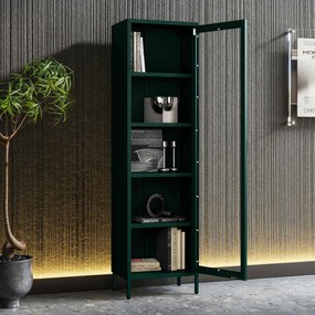 Vitrína LUIGI, 500 x 1800 x 350 mm, Modern: fľaškovo zelená