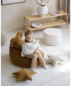 Hnedý detský pohovkový vankúš z textílie buklé Star – Wigiwama