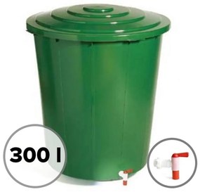 Sud na vodu 300 l s ventilom a vekom zelený UH KLC