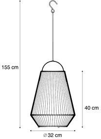 Bohemian stolná lampa sivá vrátane LED 3-stupňové stmievanie IP54 Solárne nabíjanie - Duca