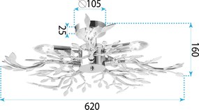 Toolight Toolight, stropné svietidlo 5xE14, EBT020-5C, chrómová, OSW-01238