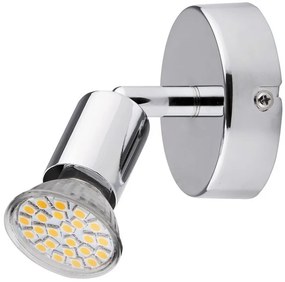 Rabalux LED nástenné bodové svietidlo Norton 1x3W | GU10 | 220lm | 3000K - chróm