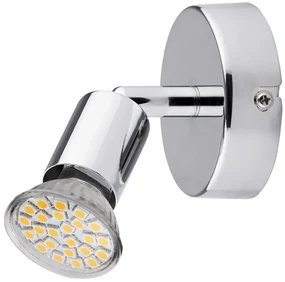 Rabalux LED nástenné bodové svietidlo Norton 1x3W | GU10 | 220lm | 3000K - chróm