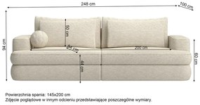 Pohovka trojsedačka Mello  (béžovosivá + čierna). Vlastná spoľahlivá doprava až k Vám domov. 1100236