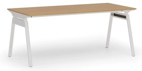 Kancelársky stôl PRIMO SIGMA, 180x90 cm, biela podnož, buk