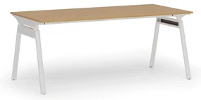Kancelársky stôl PRIMO SIGMA, 180x90 cm, biela podnož, buk