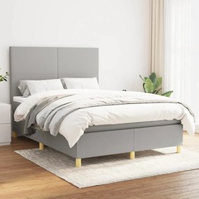 Boxspring posteľ s matracom bledosivá 140x200 cm látka 3142177