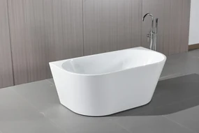 Erga Norah, voľne stojaca vaňa ku stene 170x78 cm + odtoková zátka, biela lesklá, ERG-NORAH-170080-WH-WH
