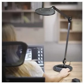 Stolná LED lampa Karen s bezdrôtovým nabíjaním čierna