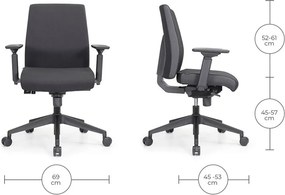 Ergonomická sieťovaná kancelárska stolička MOSH Airflow 616 – čierna
