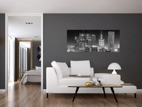 Obraz - Čiernobiely New York (120x50 cm)