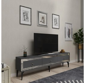 TV stolík/skrinka Muvuta 2 (antracit + strieborná) . Vlastná spoľahlivá doprava až k Vám domov. 1095412