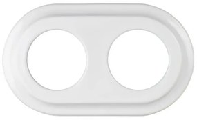 Elhard Veľký okrúhly keramický dvojitý rámček, biely KV3002W