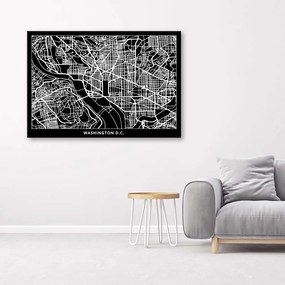 Obraz na plátně Washington DC Mapa města - 100x70 cm