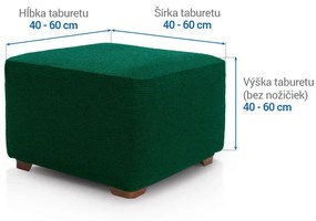 Super strečové poťahy HARMONIA zelená taburetka (40 - 60 cm)