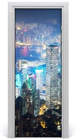 Fototapeta samolepiace na dvere Hong kong noc 85x205 cm