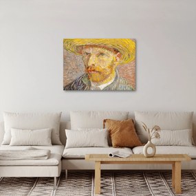 Obraz - Vincent van Gogh, Self-Portrait with a Straw Hat (The Potato Peeler), reprodukcia (70x50 cm)