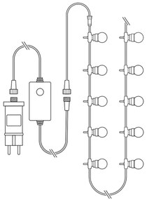 Nedis WIFILP03C10 - LED RGB Dekoračná reťaz 10xLED 12m IP65 Wi-Fi Tuya