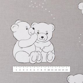 Biante Detské bavlnené posteľné obliečky do postieľky Sandra SA-733 Zamilované ľadové medvede na svetlo sivom Do postieľky 90x140 a 50x70 cm