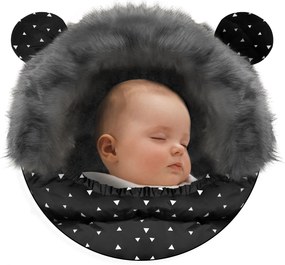 Spací vak do kočíka Elmi Ricokids - čierny s trojuholníkmi