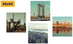 Set obrazov výhľad na mesto New York - 4x 40x40