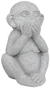 Záhradná figúrka z magnézia Moneky1, 41 cm, sivá