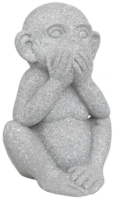 Záhradná figúrka z magnézia Moneky1, 41 cm, sivá