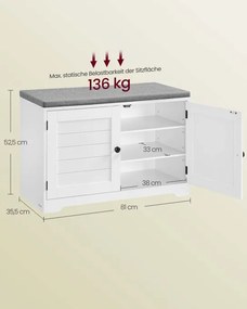 Botník s lavicou a úložným priestorom LSB034W01