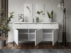 KOMODA VIGGO BIELA + ČIERNY PODSTAVEC 154 cm