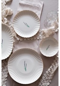 27-dielna jedálenská súprava, biela/zlatá, porcelán