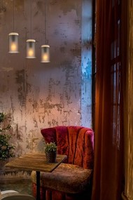 Toolight Toolight, závesné svietidlo 3xE27, APP1812-3CP, šedé sklo-čierna, OSW-00662