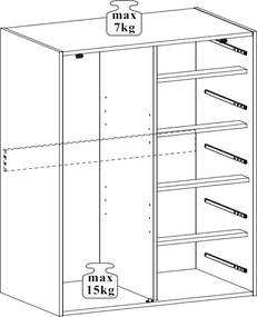 Sconto Nízka šatníková skriňa DEREK