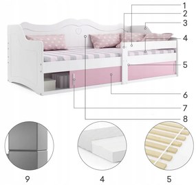 Interbeds Detská posteľ Júlia 160x80 biela + matrac