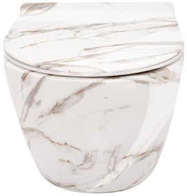 Rea Carlos Slim Lava Shiny, závesná WC misa Rimless 49,5x37x35,5 cm, imitácia kameňa, REA-C0536